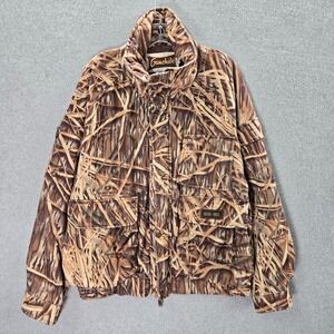 Gamehide Men Jacket Medium Brown Camo Hunting‎ Pockets Full Zip Mock Neck READ